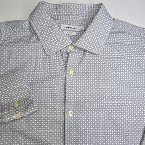 J LINDEBERG Large Slim Fit Blue White Geometric Long Sleeve Poplin Shirt -2399